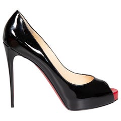 Used Christian Louboutin Black Patent New Very Prive Heels Size IT 42