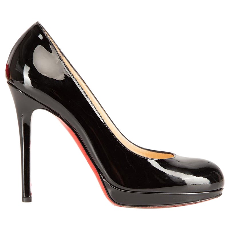Christian Louboutin Black Patent New Simple 120 Heels Size IT 36 For Sale