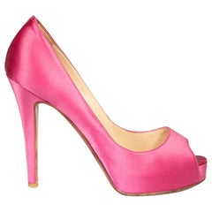 Used Christian Louboutin Pink Satin New Very Prive Heels Size IT 37