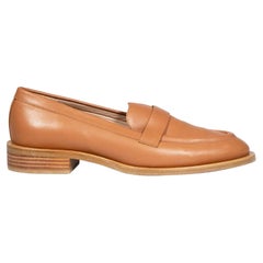 Stuart Weitzman Brown Leather Low Heel Loafers Size IT 37.5