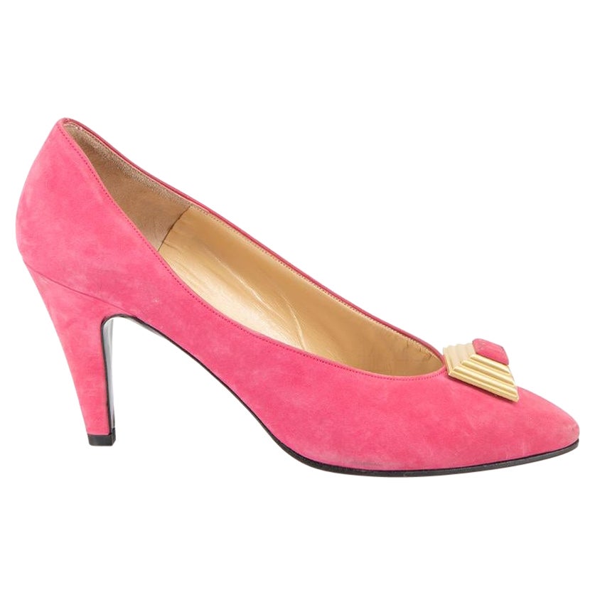 Charles Jourdan escarpins à bout pointu en daim rose taille US 8 en vente