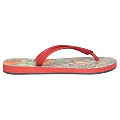 Gucci GG Monogram Floral Pattern Thong Sandals Size IT 39