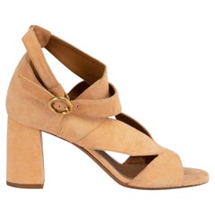 Chloé Peach Suede D‚ÄôOrsay Sandals Size IT 36