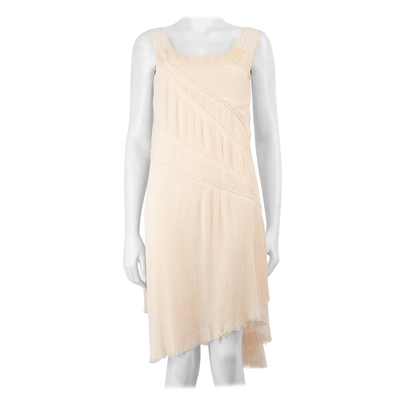 Acne Studios Light Peach Pleated Mini Dress Size L For Sale