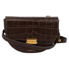 Used Wandler Brown Leather Croc Embossed Belt Bag