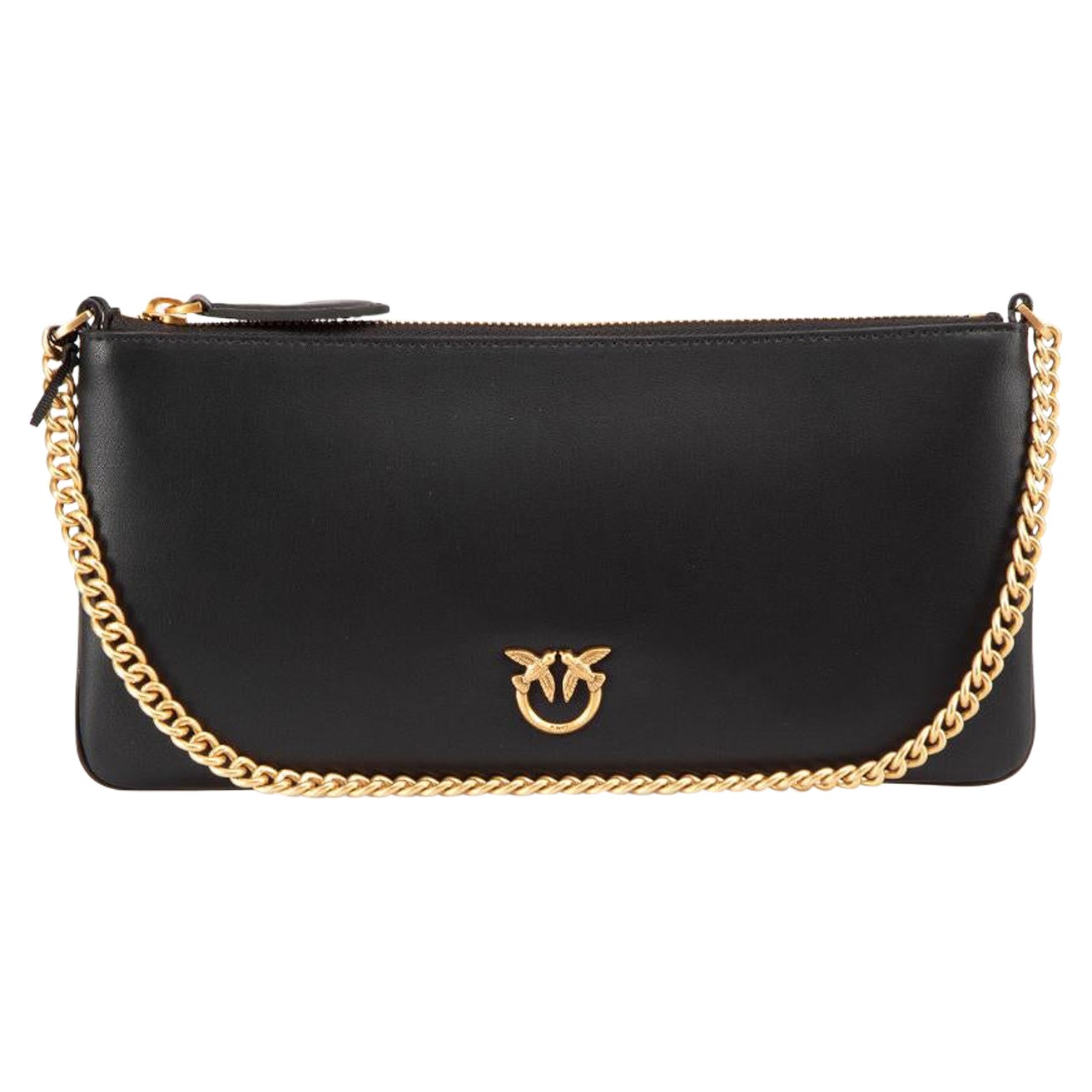 PINKO Black Leather Shoulder Bag
