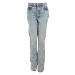 Khaitblaue Denim-Jeans aus hell gewaschenem Skinny in Hellbraun Größe M