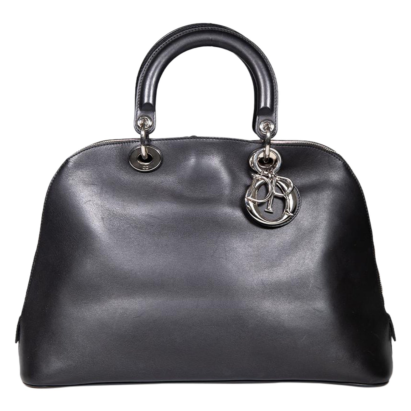 Dior 2012 Black Leather Diorissimo Top-Handle Bag For Sale