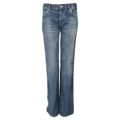 Céline Dark Union Wash Denim Pearl Low Rise Jeans Size S