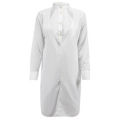 Sanne White Shirt Style Mini Dress Size M