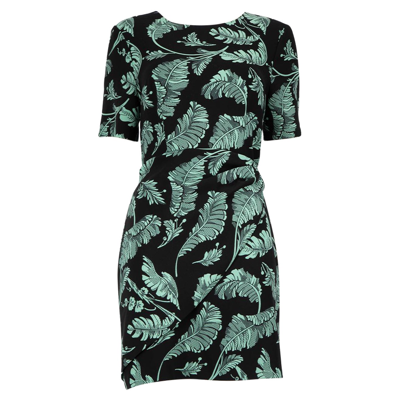 Cinq à Sept Leaf Pattern Mini Dress Size L For Sale