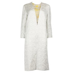 Dries Van Noten Silver Metallic Jacquard Dress Size L