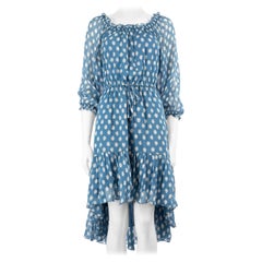 Diane Von Furstenberg Blue Silk Print Mini Dress Size M