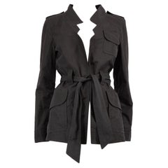 Céline Black Belted Mid Length Jacket Size L