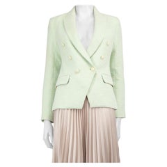 L'Agence Green Tweed Double Breasted Blazer Size XS