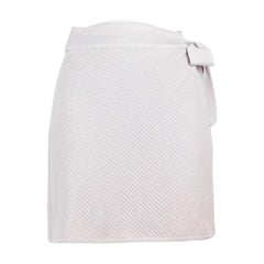 Mini-jupe portefeuille Hervé Léger en maille lilas, taille M