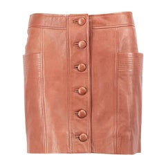 Sézane Brown Leather Mini Skirt Size S