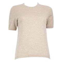 N. PEAL Beige Cashmere Knit Top Size XS