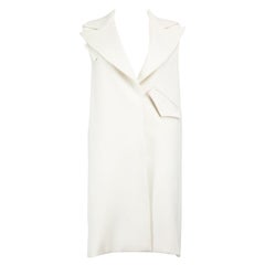 ELLERY White Long Snap Button Up Vest Size S