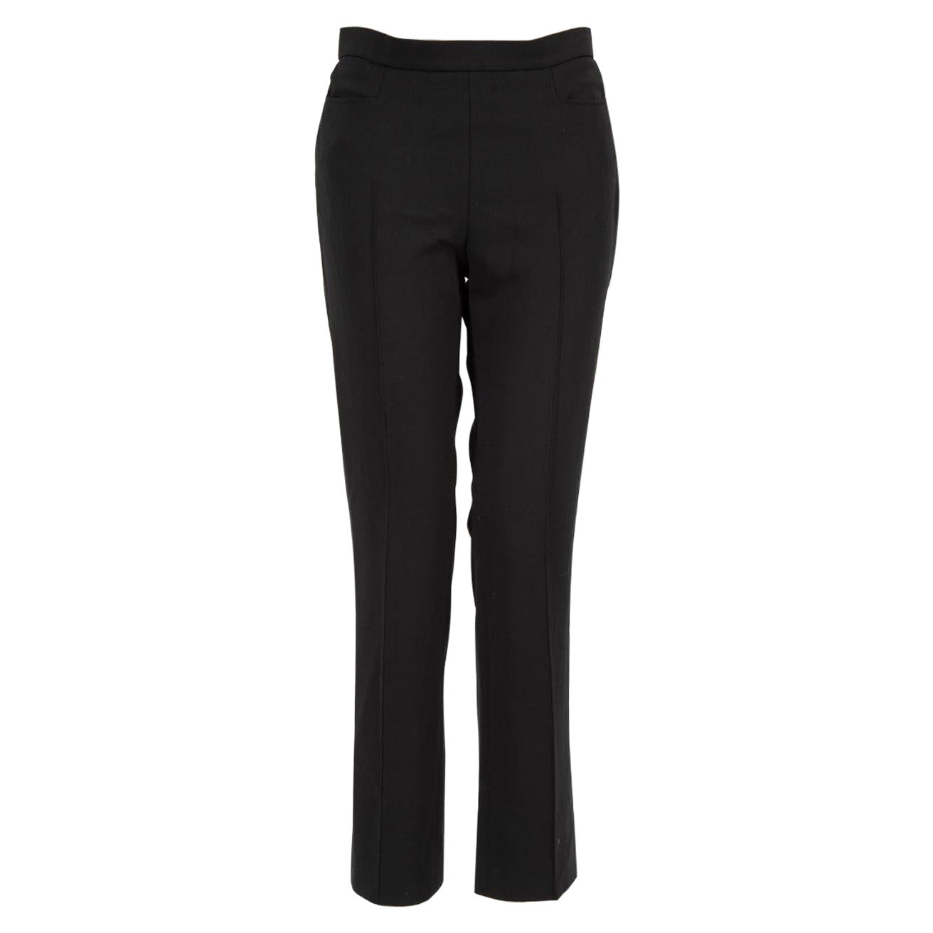 Akris Black High Rise Slim Leg Trousers Size S For Sale