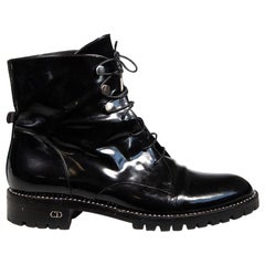 Dior Schwarze Rebelle-Stiefel aus Lackleder Größe IT 39