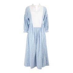 Seraphina Blue Striped Ruffle Trim Collar Dress Size XXL