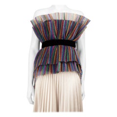 The Attico Pleated Tulle Strapless Top Size L
