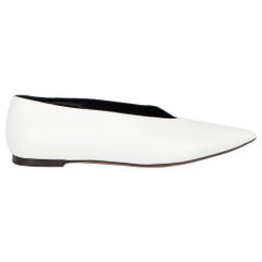 Céline White Pointed Toe Flats Size UK 12