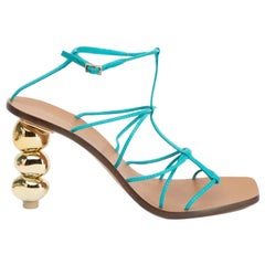 Cult Gaia Blue Strappy Sculpture Heeled Sandals Size IT 39