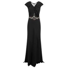 Jovani Robe longue noire perlée avec détails en dentelle Taille S