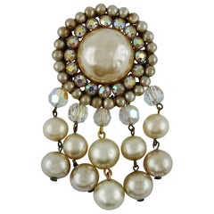 Vintage Bejeweled Pearl Brooch