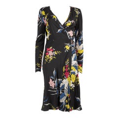 Used Diane Von Furstenberg Silk Floral Print Wrap Dress Size M