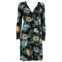 Diane Von Furstenberg Floral Waist Tie Wrap Dress Size M