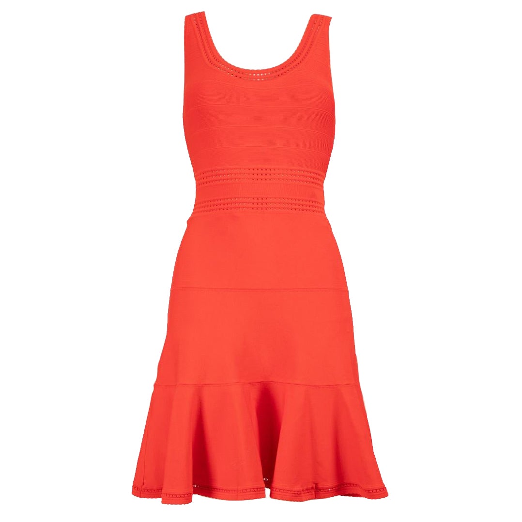Diane Von Furstenberg Red Knit Mini Length Dress Size S For Sale