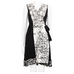 Used Diane Von Furstenberg Black Floral Pattern Panelled Dress Size M