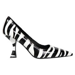 Caverley Zebra Leather Pointed Toe Pumps Size IT 38