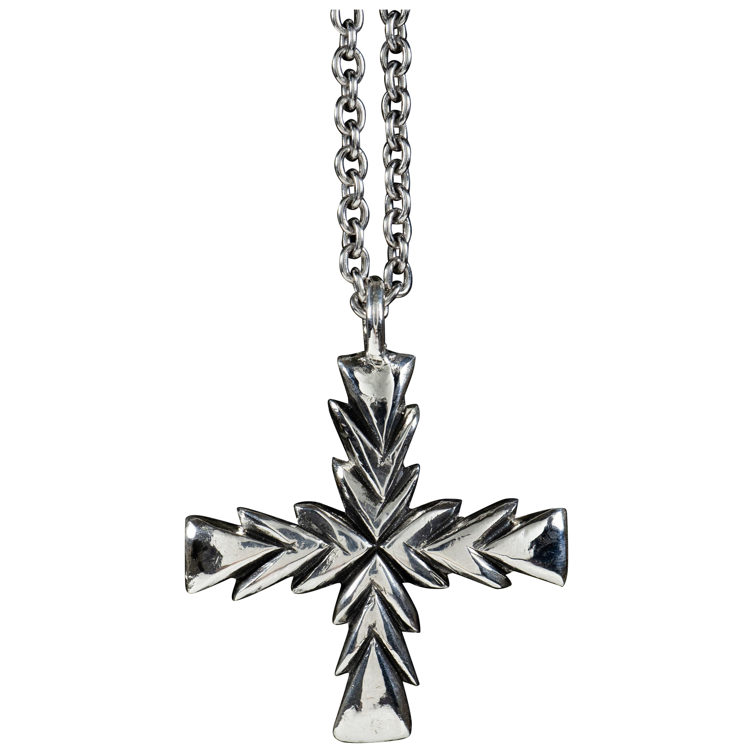 Cross (18K Solid Yellow or White Gold Pendant) by Ken Fury For Sale