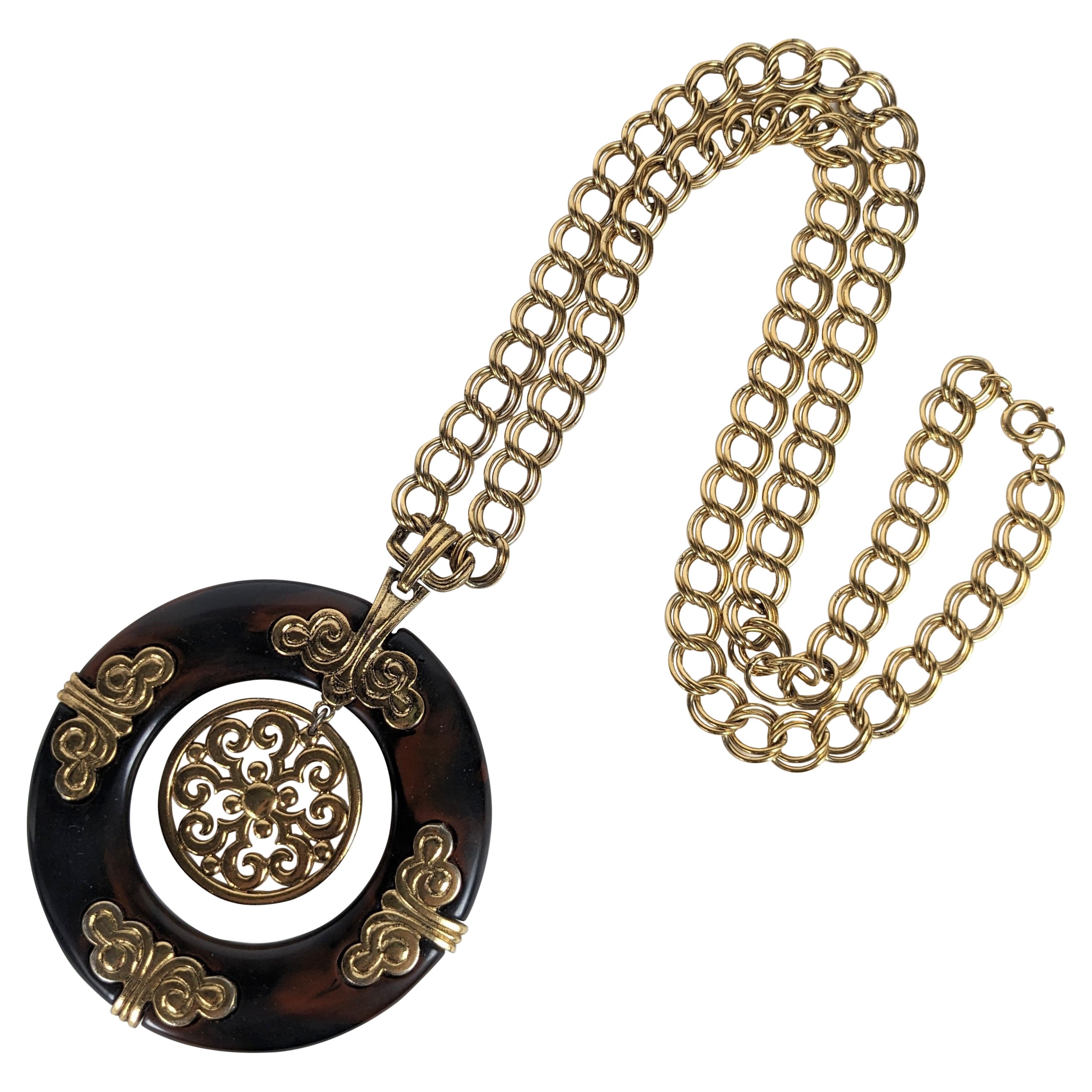 Trifari Faux Schildpatt Chnoiserie Mod Pendelleuchte