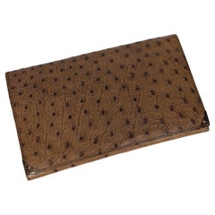 Art Deco Ostrich Clutch with 14k Gold Accents