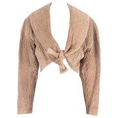 Alaia taupe leather bolero jacket, circa 1987 4