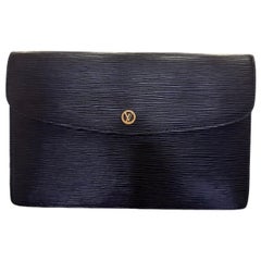 Louis Vuitton Clutch Montaigne 27 Epi Nero Pochette A Mano 