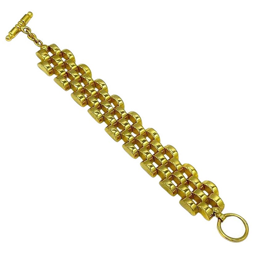 Italian Gold-tone Link Bracelet For Sale