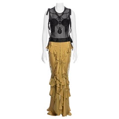 Yves Saint Laurent by Tom Ford Embellished Top and Silk Skirt Ensemble, FW 2003