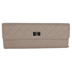 Chanel 2.55 Beige Lambskin Jewelry Case Clutch