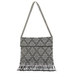 Seed Bead Art Deco Patterned Bag with Crystals