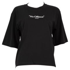 Off-White FW23 Schwarzes T-Shirt mit „No Offence“-Druck Größe M