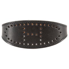 Hermès Black Leather Evelyne Perforated Bracelet