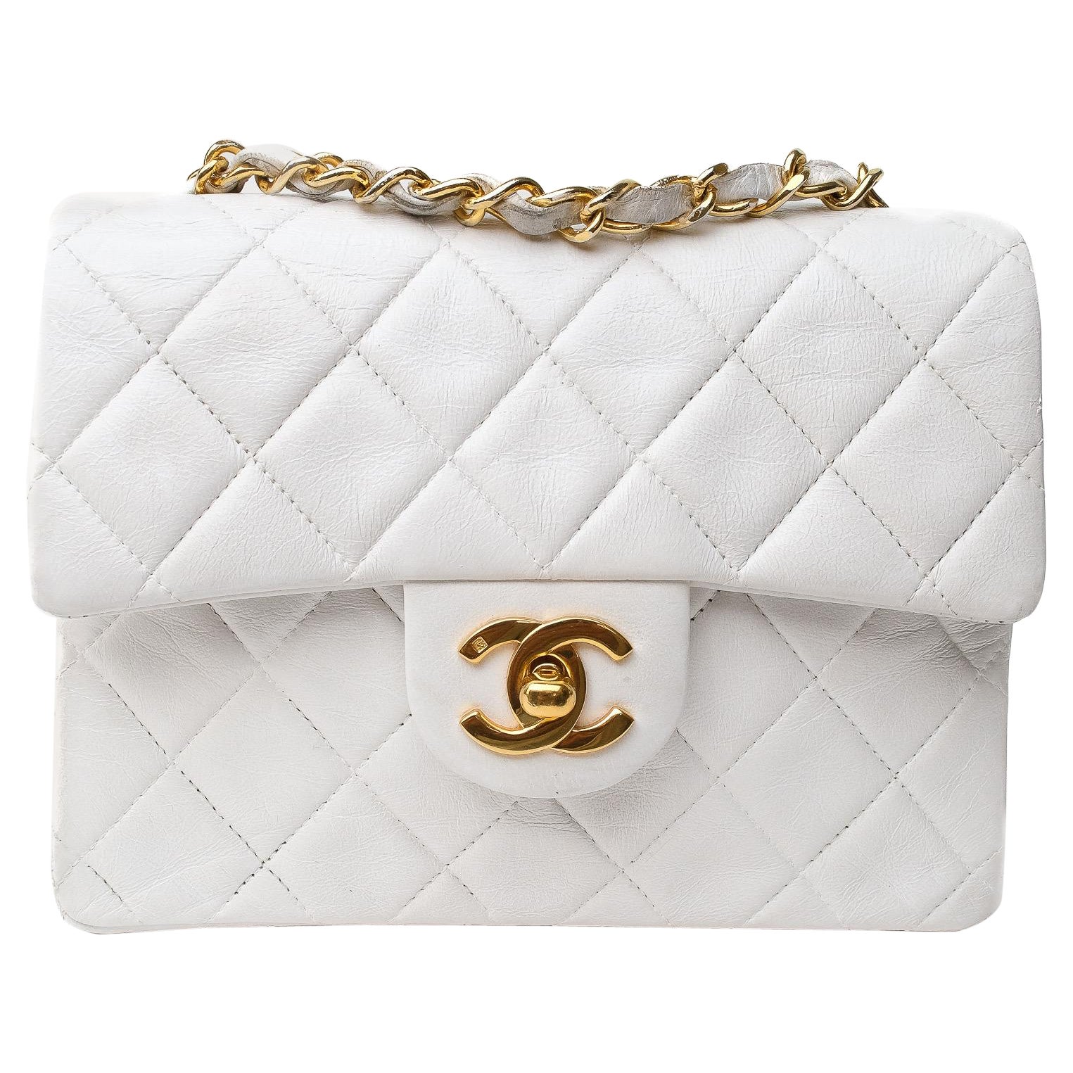 Chanel Mini Flap Timeless Bianca Borsa A Spalla  For Sale