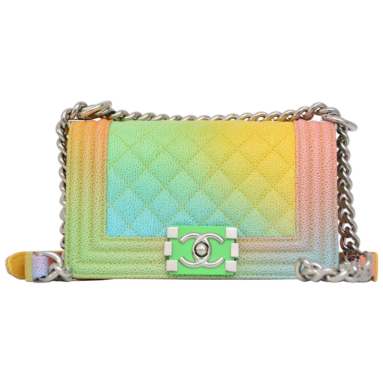 Chanel Rainbow Chanel Boy Handbag Small &#39;17 Crossbody NEW Sold Out For Sale at 1stdibs