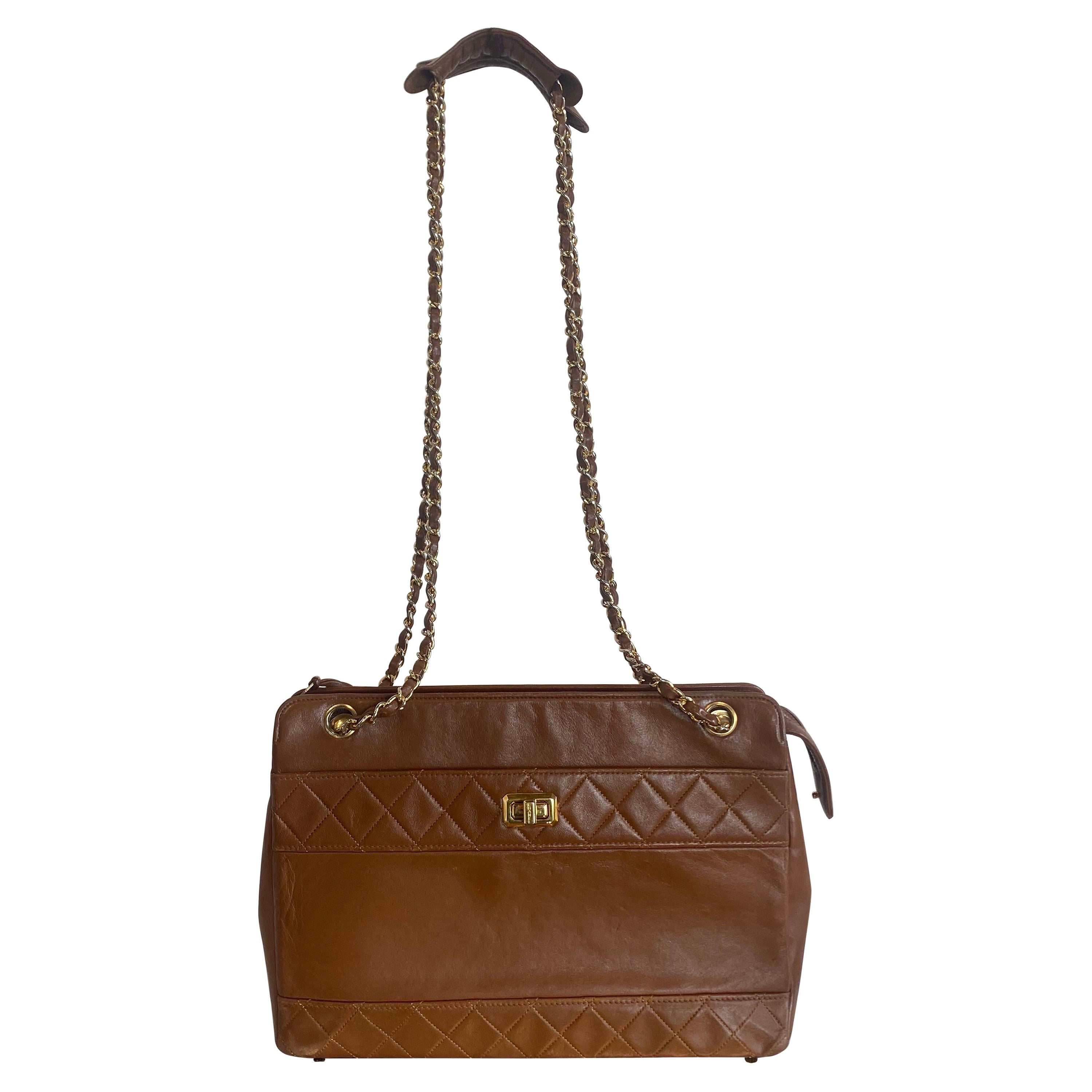 Caramel vintage shoulder bag Chanel ‘80 For Sale